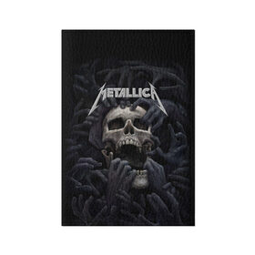 Обложка для паспорта матовая кожа с принтом Metallica в городе Новоалтайск, натуральная матовая кожа | размер 19,3 х 13,7 см; прозрачные пластиковые крепления | Тематика изображения на принте: metalica | metallica | группа | джеймс хэтфилд | кирк хэмметт | ларс ульрих | метал | металика | металлика | миталика | музыка | роберт трухильо | рок | трэш | трэшметал | хард | хеви
