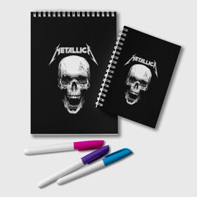 Блокнот с принтом Metallica в городе Новоалтайск, 100% бумага | 48 листов, плотность листов — 60 г/м2, плотность картонной обложки — 250 г/м2. Листы скреплены удобной пружинной спиралью. Цвет линий — светло-серый
 | Тематика изображения на принте: metalica | metallica | группа | джеймс хэтфилд | кирк хэмметт | ларс ульрих | метал | металика | металлика | миталика | музыка | роберт трухильо | рок | трэш | трэшметал | хард | хеви