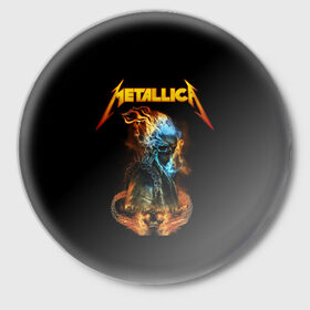 Значок с принтом Metallica в городе Новоалтайск,  металл | круглая форма, металлическая застежка в виде булавки | Тематика изображения на принте: metalica | metallica | группа | джеймс хэтфилд | кирк хэмметт | ларс ульрих | метал | металика | металлика | миталика | музыка | роберт трухильо | рок | трэш | трэшметал | хард | хеви
