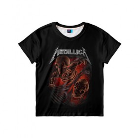 Детская футболка 3D с принтом Metallica в городе Новоалтайск, 100% гипоаллергенный полиэфир | прямой крой, круглый вырез горловины, длина до линии бедер, чуть спущенное плечо, ткань немного тянется | metalica | metallica | группа | джеймс хэтфилд | кирк хэмметт | ларс ульрих | метал | металика | металлика | миталика | музыка | роберт трухильо | рок | трэш | трэшметал | хард | хеви