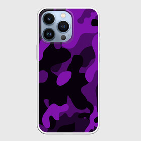 Чехол для iPhone 13 Pro с принтом Камуфляж в городе Новоалтайск,  |  | Тематика изображения на принте: 23 февраля | black | camouflage | february 23 | khaki | military | soldier | военный | камуфляж | солдат | фиолетовый | хаки | черный