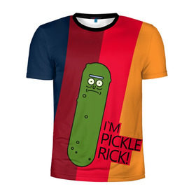 Мужская футболка 3D спортивная с принтом Pickle Rick в городе Новоалтайск, 100% полиэстер с улучшенными характеристиками | приталенный силуэт, круглая горловина, широкие плечи, сужается к линии бедра | Тематика изображения на принте: c 137 | morty | morty smith | portal | rick | rick and morty | rick sanchez | sanchez | smith | морти | морти смит | огурчик рик | пикл рик | пиклрик | портал | рик | рик и морти | рик санчез | санчез | смит