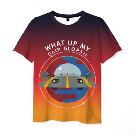 Мужская футболка 3D с принтом What up my glip glops?! в городе Новоалтайск, 100% полиэфир | прямой крой, круглый вырез горловины, длина до линии бедер | c 137 | morty | morty smith | portal | rick | rick and morty | rick sanchez | sanchez | smith | морти | морти смит | портал | рик | рик и морти | рик санчез | санчез | смит