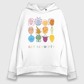 Женское худи Oversize хлопок с принтом Get Schwifty в городе Новоалтайск, френч-терри — 70% хлопок, 30% полиэстер. Мягкий теплый начес внутри —100% хлопок | боковые карманы, эластичные манжеты и нижняя кромка, капюшон на магнитной кнопке | c 137 | morty | morty smith | portal | rick | rick and morty | rick sanchez | sanchez | smith | морти | морти смит | портал | рик | рик и морти | рик санчез | санчез | смит