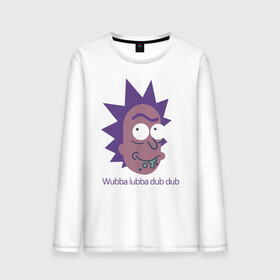 Мужской лонгслив хлопок с принтом Wubba lubba dub dub в городе Новоалтайск, 100% хлопок |  | c 137 | morty | morty smith | portal | rick | rick and morty | rick sanchez | sanchez | smith | морти | морти смит | портал | рик | рик и морти | рик санчез | санчез | смит