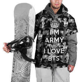 Накидка на куртку 3D с принтом I am army and I lover BTS в городе Новоалтайск, 100% полиэстер |  | bangtan boys | beyond the scene | boyband | boys | bts | chin | chonguk | collage | crown | edm | flowers | hip hop | jimin | jj hope | k pop | photo | r  b | rm | south korean | suga | wee | бойбенд | ви | джей хоуп | коллаж | корона | мальчики | с