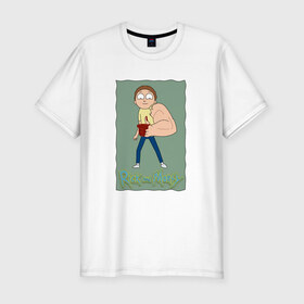 Мужская футболка премиум с принтом Morty Smith в городе Новоалтайск, 92% хлопок, 8% лайкра | приталенный силуэт, круглый вырез ворота, длина до линии бедра, короткий рукав | morty | morty smith | portal | rick | rick and morty | rick sanchez | sanchez | smith | морти | морти смит | портал | рик | рик и морти | рик санчез | санчез | смит