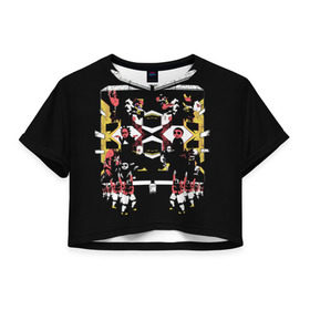 Женская футболка Cropp-top с принтом Rick and Morty Black style в городе Новоалтайск, 100% полиэстер | круглая горловина, длина футболки до линии талии, рукава с отворотами | morty | morty smith | portal | rick | rick and morty | rick sanchez | sanchez | smith | морти | морти смит | портал | рик | рик и морти | рик санчез | санчез | смит
