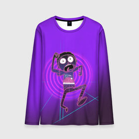 Мужской лонгслив 3D с принтом Neon Morty в городе Новоалтайск, 100% полиэстер | длинные рукава, круглый вырез горловины, полуприлегающий силуэт | morty | morty smith | portal | rick | rick and morty | rick sanchez | sanchez | smith | морти | морти смит | портал | рик | рик и морти | рик санчез | санчез | смит