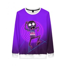 Женский свитшот 3D с принтом Neon Morty в городе Новоалтайск, 100% полиэстер с мягким внутренним слоем | круглый вырез горловины, мягкая резинка на манжетах и поясе, свободная посадка по фигуре | morty | morty smith | portal | rick | rick and morty | rick sanchez | sanchez | smith | морти | морти смит | портал | рик | рик и морти | рик санчез | санчез | смит