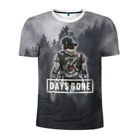 Мужская футболка 3D спортивная с принтом Days Gone в городе Новоалтайск, 100% полиэстер с улучшенными характеристиками | приталенный силуэт, круглая горловина, широкие плечи, сужается к линии бедра | days gone | лес | лого | персонаж
