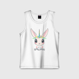 Детская майка хлопок с принтом Im a Unicorn в городе Новоалтайск,  |  | unicorn | единорог | зайчик | зая | красиво | кролик | кроля | милашество | мило | на день рождения | подарок | радуга