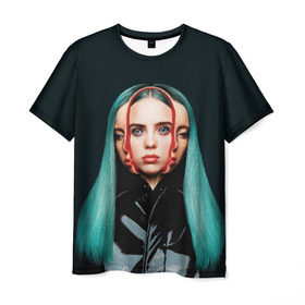 Мужская футболка 3D с принтом BILLIE EILISH в городе Новоалтайск, 100% полиэфир | прямой крой, круглый вырез горловины, длина до линии бедер | ayelish | bad guy | bellyache | bilie eilish | bilie elish | billie | billie eilish | eilish | electronic | elish | music | били айлиш | билли айлиш | эйлиш | элиш