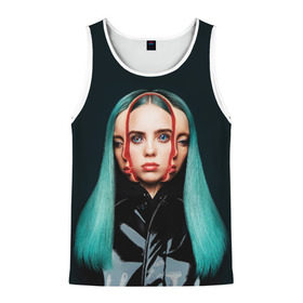 Мужская майка 3D с принтом BILLIE EILISH в городе Новоалтайск, 100% полиэстер | круглая горловина, приталенный силуэт, длина до линии бедра. Пройма и горловина окантованы тонкой бейкой | Тематика изображения на принте: ayelish | bad guy | bellyache | bilie eilish | bilie elish | billie | billie eilish | eilish | electronic | elish | music | били айлиш | билли айлиш | эйлиш | элиш