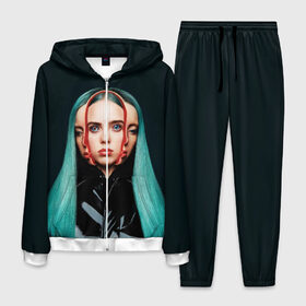 Мужской костюм 3D с принтом BILLIE EILISH в городе Новоалтайск, 100% полиэстер | Манжеты и пояс оформлены тканевой резинкой, двухслойный капюшон со шнурком для регулировки, карманы спереди | ayelish | bad guy | bellyache | bilie eilish | bilie elish | billie | billie eilish | eilish | electronic | elish | music | били айлиш | билли айлиш | эйлиш | элиш