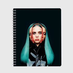Тетрадь с принтом BILLIE EILISH в городе Новоалтайск, 100% бумага | 48 листов, плотность листов — 60 г/м2, плотность картонной обложки — 250 г/м2. Листы скреплены сбоку удобной пружинной спиралью. Уголки страниц и обложки скругленные. Цвет линий — светло-серый
 | Тематика изображения на принте: ayelish | bad guy | bellyache | bilie eilish | bilie elish | billie | billie eilish | eilish | electronic | elish | music | били айлиш | билли айлиш | эйлиш | элиш