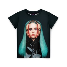 Детская футболка 3D с принтом BILLIE EILISH в городе Новоалтайск, 100% гипоаллергенный полиэфир | прямой крой, круглый вырез горловины, длина до линии бедер, чуть спущенное плечо, ткань немного тянется | ayelish | bad guy | bellyache | bilie eilish | bilie elish | billie | billie eilish | eilish | electronic | elish | music | били айлиш | билли айлиш | эйлиш | элиш