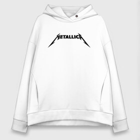 Женское худи Oversize хлопок с принтом METALLICA (НА СПИНЕ) в городе Новоалтайск, френч-терри — 70% хлопок, 30% полиэстер. Мягкий теплый начес внутри —100% хлопок | боковые карманы, эластичные манжеты и нижняя кромка, капюшон на магнитной кнопке | metallica | металлика