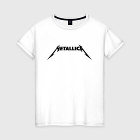 Женская футболка хлопок с принтом METALLICA (НА СПИНЕ) в городе Новоалтайск, 100% хлопок | прямой крой, круглый вырез горловины, длина до линии бедер, слегка спущенное плечо | metallica | металлика