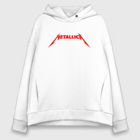 Женское худи Oversize хлопок с принтом METALLICA (НА СПИНЕ) в городе Новоалтайск, френч-терри — 70% хлопок, 30% полиэстер. Мягкий теплый начес внутри —100% хлопок | боковые карманы, эластичные манжеты и нижняя кромка, капюшон на магнитной кнопке | metallica | металлика