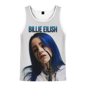 Мужская майка 3D с принтом BILLIE EILISH в городе Новоалтайск, 100% полиэстер | круглая горловина, приталенный силуэт, длина до линии бедра. Пройма и горловина окантованы тонкой бейкой | Тематика изображения на принте: ayelish | bad guy | bellyache | bilie eilish | bilie elish | billie | billie eilish | eilish | electronic | elish | music | били айлиш | билли айлиш | эйлиш | элиш