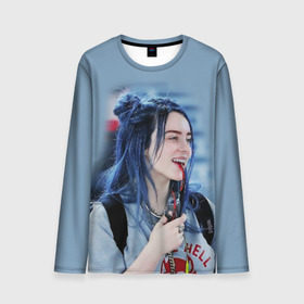 Мужской лонгслив 3D с принтом BILLIE EILISH в городе Новоалтайск, 100% полиэстер | длинные рукава, круглый вырез горловины, полуприлегающий силуэт | ayelish | bad guy | bellyache | bilie eilish | bilie elish | billie | billie eilish | eilish | electronic | elish | music | били айлиш | билли айлиш | эйлиш | элиш