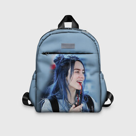 Детский рюкзак 3D с принтом BILLIE EILISH в городе Новоалтайск, 100% полиэстер | лямки с регулируемой длиной, сверху петелька, чтобы рюкзак можно было повесить на вешалку. Основное отделение закрывается на молнию, как и внешний карман. Внутри дополнительный карман. По бокам два дополнительных кармашка | ayelish | bad guy | bellyache | bilie eilish | bilie elish | billie | billie eilish | eilish | electronic | elish | music | били айлиш | билли айлиш | эйлиш | элиш