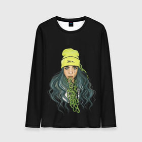 Мужской лонгслив 3D с принтом BILLIE EILISH в городе Новоалтайск, 100% полиэстер | длинные рукава, круглый вырез горловины, полуприлегающий силуэт | ayelish | bad guy | bellyache | bilie eilish | bilie elish | billie | billie eilish | eilish | electronic | elish | music | били айлиш | билли айлиш | эйлиш | элиш