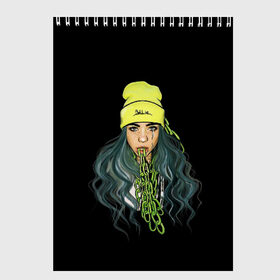 Скетчбук с принтом BILLIE EILISH в городе Новоалтайск, 100% бумага
 | 48 листов, плотность листов — 100 г/м2, плотность картонной обложки — 250 г/м2. Листы скреплены сверху удобной пружинной спиралью | ayelish | bad guy | bellyache | bilie eilish | bilie elish | billie | billie eilish | eilish | electronic | elish | music | били айлиш | билли айлиш | эйлиш | элиш