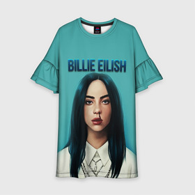 Детское платье 3D с принтом BILLIE EILISH в городе Новоалтайск, 100% полиэстер | прямой силуэт, чуть расширенный к низу. Круглая горловина, на рукавах — воланы | ayelish | bad guy | bellyache | bilie eilish | bilie elish | billie | billie eilish | eilish | electronic | elish | music | били айлиш | билли айлиш | эйлиш | элиш
