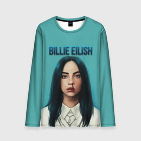 Мужской лонгслив 3D с принтом BILLIE EILISH в городе Новоалтайск, 100% полиэстер | длинные рукава, круглый вырез горловины, полуприлегающий силуэт | ayelish | bad guy | bellyache | bilie eilish | bilie elish | billie | billie eilish | eilish | electronic | elish | music | били айлиш | билли айлиш | эйлиш | элиш