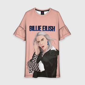 Детское платье 3D с принтом BILLIE EILISH в городе Новоалтайск, 100% полиэстер | прямой силуэт, чуть расширенный к низу. Круглая горловина, на рукавах — воланы | ayelish | bad guy | bellyache | bilie eilish | bilie elish | billie | billie eilish | eilish | electronic | elish | music | били айлиш | билли айлиш | эйлиш | элиш