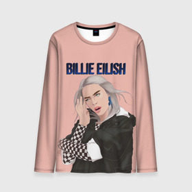 Мужской лонгслив 3D с принтом BILLIE EILISH в городе Новоалтайск, 100% полиэстер | длинные рукава, круглый вырез горловины, полуприлегающий силуэт | ayelish | bad guy | bellyache | bilie eilish | bilie elish | billie | billie eilish | eilish | electronic | elish | music | били айлиш | билли айлиш | эйлиш | элиш