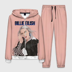 Мужской костюм 3D с принтом BILLIE EILISH в городе Новоалтайск, 100% полиэстер | Манжеты и пояс оформлены тканевой резинкой, двухслойный капюшон со шнурком для регулировки, карманы спереди | ayelish | bad guy | bellyache | bilie eilish | bilie elish | billie | billie eilish | eilish | electronic | elish | music | били айлиш | билли айлиш | эйлиш | элиш