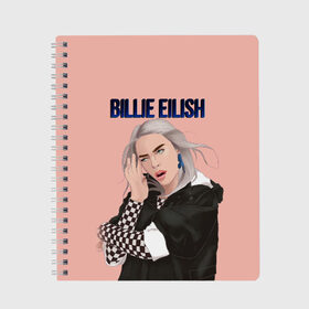 Тетрадь с принтом BILLIE EILISH в городе Новоалтайск, 100% бумага | 48 листов, плотность листов — 60 г/м2, плотность картонной обложки — 250 г/м2. Листы скреплены сбоку удобной пружинной спиралью. Уголки страниц и обложки скругленные. Цвет линий — светло-серый
 | ayelish | bad guy | bellyache | bilie eilish | bilie elish | billie | billie eilish | eilish | electronic | elish | music | били айлиш | билли айлиш | эйлиш | элиш