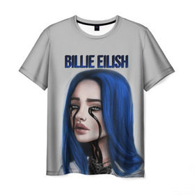 Мужская футболка 3D с принтом BILLIE EILISH в городе Новоалтайск, 100% полиэфир | прямой крой, круглый вырез горловины, длина до линии бедер | ayelish | bad guy | bellyache | bilie eilish | bilie elish | billie | billie eilish | eilish | electronic | elish | music | били айлиш | билли айлиш | эйлиш | элиш
