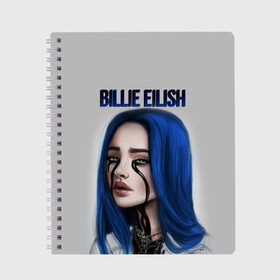 Тетрадь с принтом BILLIE EILISH в городе Новоалтайск, 100% бумага | 48 листов, плотность листов — 60 г/м2, плотность картонной обложки — 250 г/м2. Листы скреплены сбоку удобной пружинной спиралью. Уголки страниц и обложки скругленные. Цвет линий — светло-серый
 | ayelish | bad guy | bellyache | bilie eilish | bilie elish | billie | billie eilish | eilish | electronic | elish | music | били айлиш | билли айлиш | эйлиш | элиш