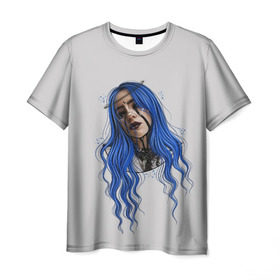 Мужская футболка 3D с принтом BILLIE EILISH в городе Новоалтайск, 100% полиэфир | прямой крой, круглый вырез горловины, длина до линии бедер | ayelish | bad guy | bellyache | bilie eilish | bilie elish | billie | billie eilish | eilish | electronic | elish | music | били айлиш | билли айлиш | эйлиш | элиш