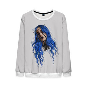 Мужской свитшот 3D с принтом BILLIE EILISH в городе Новоалтайск, 100% полиэстер с мягким внутренним слоем | круглый вырез горловины, мягкая резинка на манжетах и поясе, свободная посадка по фигуре | Тематика изображения на принте: ayelish | bad guy | bellyache | bilie eilish | bilie elish | billie | billie eilish | eilish | electronic | elish | music | били айлиш | билли айлиш | эйлиш | элиш