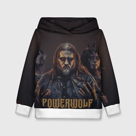 Детская толстовка 3D с принтом Powerwolf в городе Новоалтайск, 100% полиэстер | двухслойный капюшон со шнурком для регулировки, мягкие манжеты на рукавах и по низу толстовки, спереди карман-кенгуру с мягким внутренним слоем | powerwolf | метал | повервольф | повервульф | рок