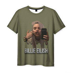 Мужская футболка 3D с принтом BILLIE EILISH в городе Новоалтайск, 100% полиэфир | прямой крой, круглый вырез горловины, длина до линии бедер | ayelish | bad guy | bellyache | bilie eilish | bilie elish | billie | billie eilish | eilish | electronic | elish | music | били айлиш | билли айлиш | эйлиш | элиш