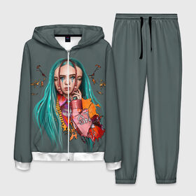Мужской костюм 3D с принтом BILLIE EILISH в городе Новоалтайск, 100% полиэстер | Манжеты и пояс оформлены тканевой резинкой, двухслойный капюшон со шнурком для регулировки, карманы спереди | ayelish | bad guy | bellyache | bilie eilish | bilie elish | billie | billie eilish | eilish | electronic | elish | music | били айлиш | билли айлиш | эйлиш | элиш