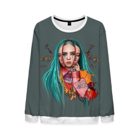 Мужской свитшот 3D с принтом BILLIE EILISH в городе Новоалтайск, 100% полиэстер с мягким внутренним слоем | круглый вырез горловины, мягкая резинка на манжетах и поясе, свободная посадка по фигуре | ayelish | bad guy | bellyache | bilie eilish | bilie elish | billie | billie eilish | eilish | electronic | elish | music | били айлиш | билли айлиш | эйлиш | элиш