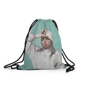 Рюкзак-мешок 3D с принтом BILLIE EILISH в городе Новоалтайск, 100% полиэстер | плотность ткани — 200 г/м2, размер — 35 х 45 см; лямки — толстые шнурки, застежка на шнуровке, без карманов и подкладки | Тематика изображения на принте: ayelish | bad guy | bellyache | bilie eilish | bilie elish | billie | billie eilish | eilish | electronic | elish | music | били айлиш | билли айлиш | эйлиш | элиш