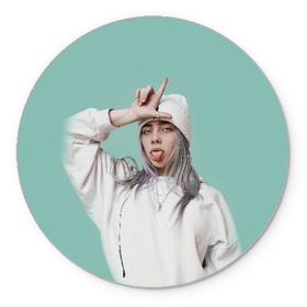 Коврик для мышки круглый с принтом BILLIE EILISH в городе Новоалтайск, резина и полиэстер | круглая форма, изображение наносится на всю лицевую часть | ayelish | bad guy | bellyache | bilie eilish | bilie elish | billie | billie eilish | eilish | electronic | elish | music | били айлиш | билли айлиш | эйлиш | элиш