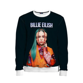 Детский свитшот 3D с принтом BILLIE EILISH в городе Новоалтайск, 100% полиэстер | свободная посадка, прямой крой, мягкая тканевая резинка на рукавах и понизу свитшота | ayelish | bad guy | bellyache | bilie eilish | bilie elish | billie | billie eilish | eilish | electronic | elish | music | били айлиш | билли айлиш | эйлиш | элиш