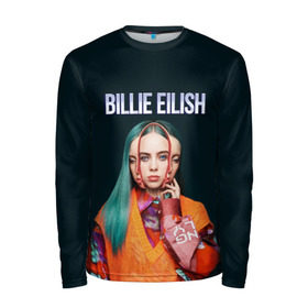 Мужской лонгслив 3D с принтом BILLIE EILISH в городе Новоалтайск, 100% полиэстер | длинные рукава, круглый вырез горловины, полуприлегающий силуэт | ayelish | bad guy | bellyache | bilie eilish | bilie elish | billie | billie eilish | eilish | electronic | elish | music | били айлиш | билли айлиш | эйлиш | элиш