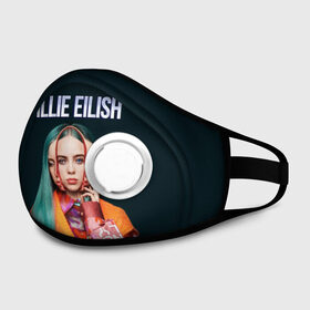 Маска из неопрена с принтом BILLIE EILISH в городе Новоалтайск, неопрен 100% | Форма огибающая нос. Резинки для ушей с дополнительной резинкой на затылке. Клапан для выдоха для активного дыхания при занятиях спортом. Эластичный материал маски и окантовки для лучшего растяжения и прилегания маски.  | Тематика изображения на принте: ayelish | bad guy | bellyache | bilie eilish | bilie elish | billie | billie eilish | eilish | electronic | elish | music | били айлиш | билли айлиш | эйлиш | элиш