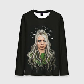Мужской лонгслив 3D с принтом BILLIE EILISH в городе Новоалтайск, 100% полиэстер | длинные рукава, круглый вырез горловины, полуприлегающий силуэт | ayelish | bad guy | bellyache | bilie eilish | bilie elish | billie | billie eilish | eilish | electronic | elish | music | били айлиш | билли айлиш | эйлиш | элиш