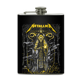 Фляга с принтом Metallica в городе Новоалтайск, металлический корпус | емкость 0,22 л, размер 125 х 94 мм. Виниловая наклейка запечатывается полностью | Тематика изображения на принте: american | devil | eyes | forest | glowing | horns | james hetfield | kirk hammett | metal band | metallica | music | mysticism | night | rock | smoke | trees | американская | глаза | деревья | джеймс хетфилд | дым | дьявол | ларс у | лес | метал группа |